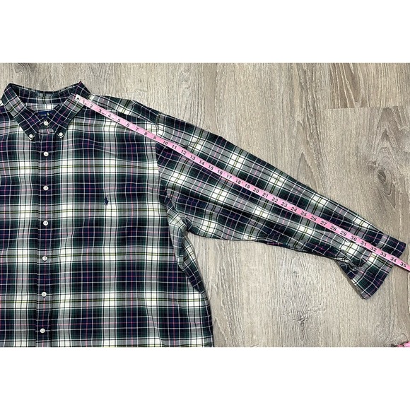 Ralph Lauren‎ Shirt Mens 3XB Green Blue Plaid Tartan Button Down Pony Shirt - Picture 8 of 13